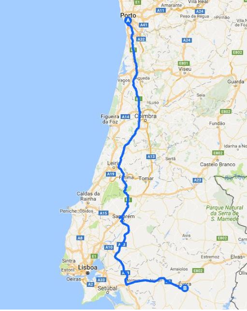 Roteiro Portugal - Porto para Évora