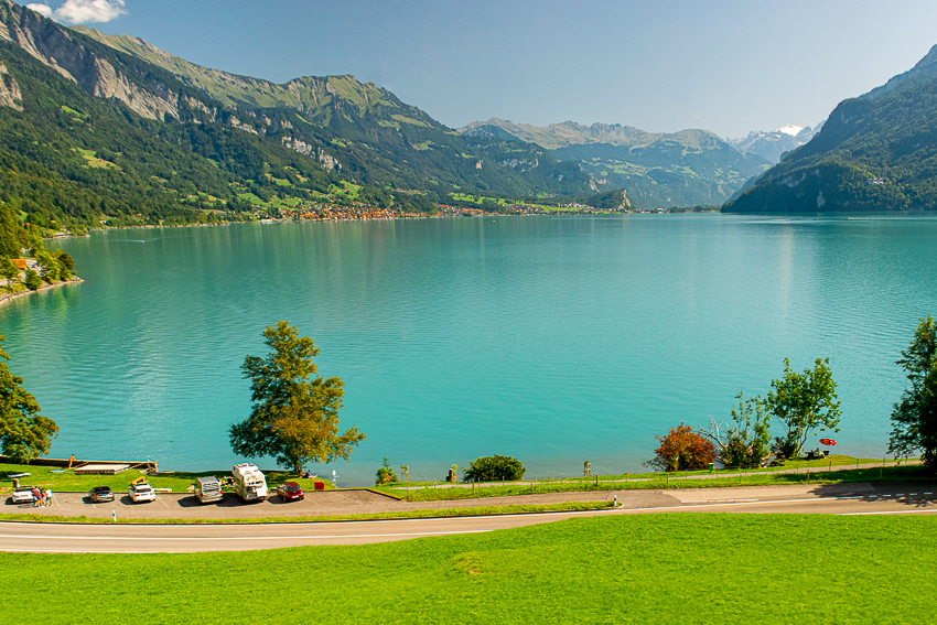 Suíça - Viagem de trem de Lucerna para Interlaken - Lago Brienz